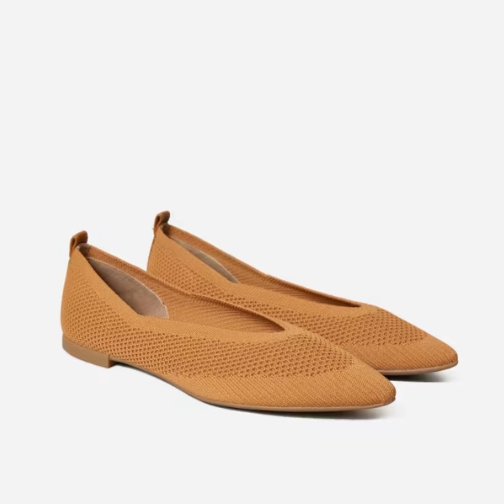 Everlane The 40-Hour Flat in ReKnit Toffee, Size 8